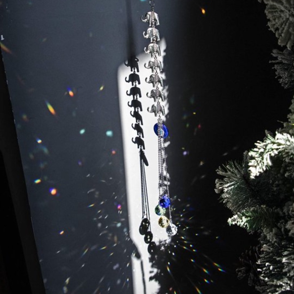 Elephant Charm Crystal Prisms Suncatcher Pendant for window garden wall hanging - Picture 5 of 6